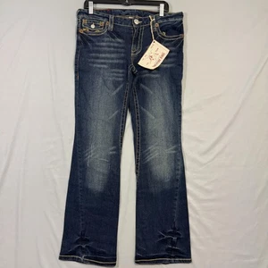 True Religion Jeans Herren 32 Joey Big T Made USA Distressed Flare Denim Hose - Bild 1 von 17