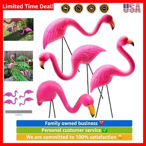 Easy Setup Flamingo Statues - 4 Pack 14" Lawn Decorations for Any Occasion - Picture 1 of 8