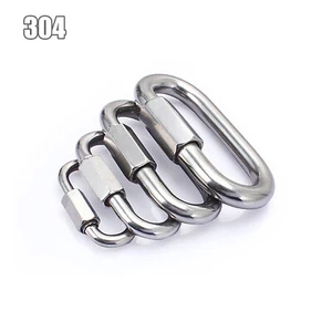 Stainless Steel Quick Link Screw Lock Chain Camping Fastener Hook Carabiner Clip - Picture 1 of 6