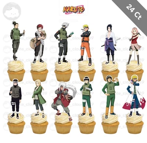 24 Naruto Cupcake Topper Sakura Sasuke Orochimaru Food Birthday Party - Picture 1 of 2