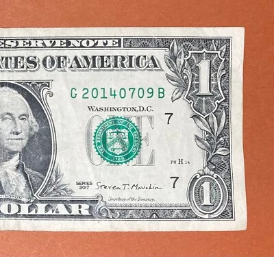 2014 July 9 (G 20140709 B) Birthday Note $1 One Dollar Bill - Image 1 of 3