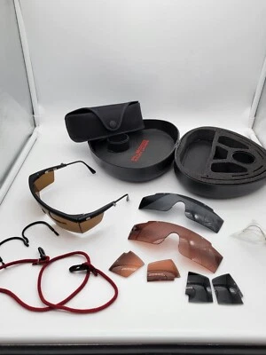 Vintage Polo Ralph Lauren RL−2000 Sunglasses Black Made in Italy RL2000 In Case - Image 1 of 4