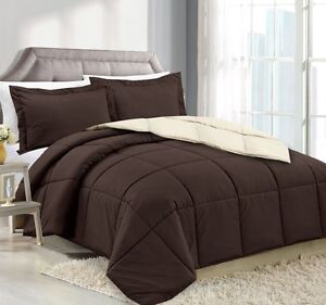 3 Piece Reversible Down Alternative Comforter Set - Comforter with Shams
