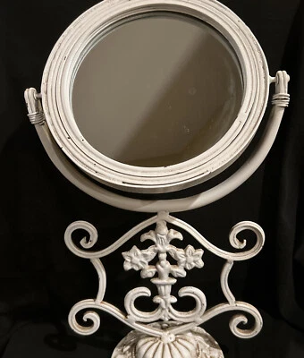 Espejo Shabby Chic Metal Blanco Manto Ornamentado. antiguo circa 1920-1940 antiguo Foto 1 de 3