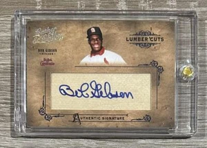2004 Donruss Leather & Lumber #LC-7 Bob Gibson Leather Cuts Relic AUTO #/96 - Picture 1 of 2