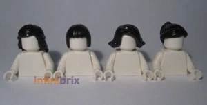 4x Lego Black Female Hair Pieces NEW - Picture 1 of 1