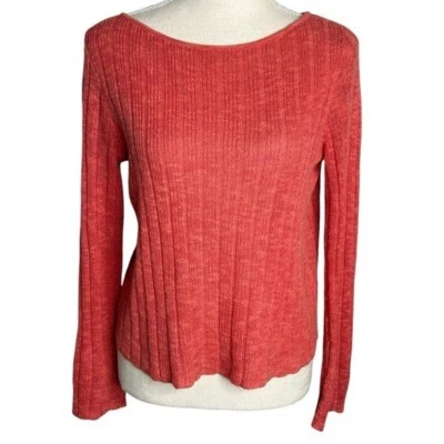 Top Eileen Fisher Mujer Talla XS Cuello Barco Caja Flora Coral Rosa Lino Foto 1 de 4