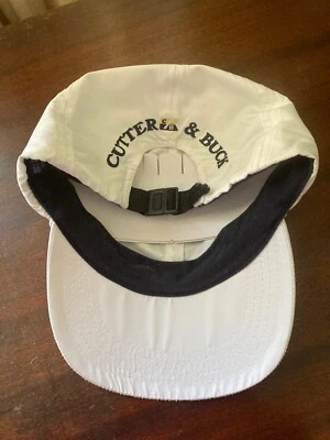 Cutter & Buck White 100% Polyester Water Resistant Adjustable Golf/Baseball Cap - Image 1 of 4