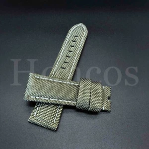 22 - 26 MM Black Leather Canvas Diver Band strap Fits for NVICTA Russian New - Picture 1 of 92
