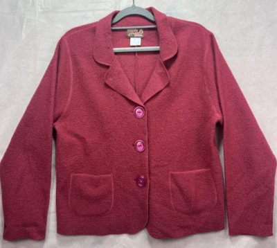 April Cornell Cardigan Womens Small Pink Wool Vintage Sweater Blazer 3 Button Foto 1 de 4