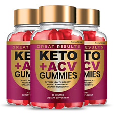 (3 Pack) Great Results Keto ACV Gummies, Max Strength, Advanced Formula Official