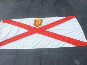 Jersey Flag Channel Islands Flag Huge Quality Vintage flag Sewn Cloth Flag - Picture 1 of 6