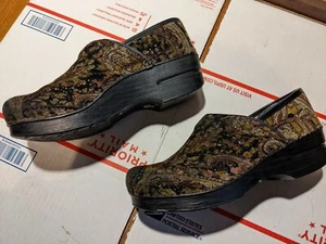 Dansko Daisy Floral Print Canvas Clogs Mules Nursing Comfort Slip-on Shoes 39 - Picture 1 of 10