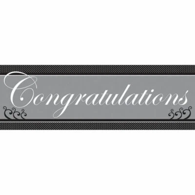 Chic Wedding Cake Giant Congratulations Banner Bridal Shower Decoration - Image 1 of 2