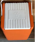 Vintage Orange HARD PLASTIC HOT-COLD Picnic Cooler 15QT.VGC RARE