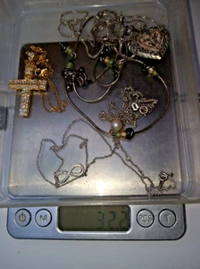 LOT OF 5 OXIDIZED 925 NECKLACES TOTAL 32.2 GRAMS - Picture 1 of 3