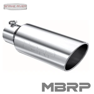 MBRP STAINLESS STEEL DIESEL EXHAUST TIP 4" INLET 6" OUTLET 18" ROLLED END T5130 - Picture 1 of 6