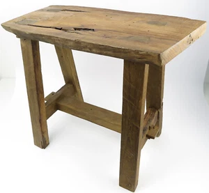 Stool Small Bank From Teak Root Wood Teakhocker Bench Wooden B - Picture 1 of 9