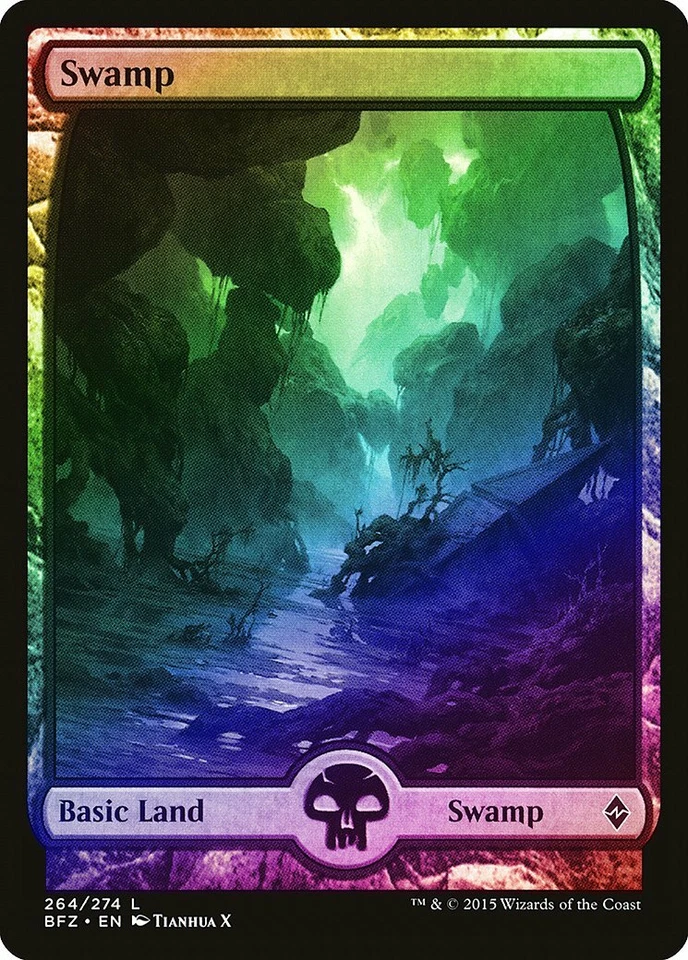 Swamp (264) FOIL Battle for Zendikar NM Extended / Full Art CARD ABUGames - Image 1 of 1