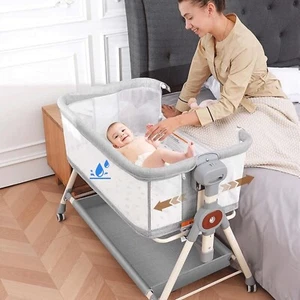 Baby Bassinet,Rocking Bassinet with Waterproof Sheet,3 in 1 Baby Bassinets Be... - Picture 1 of 6
