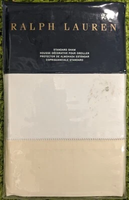 Ralph Lauren Standard Langdon Bedding SHAM Hollywood CREAM  - Image 1 of 4
