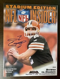 Tim Couch Auto Stadium Edition NFL Insider Magazine 17/09/00 CLE v PIT+ Boletos - Imagen 1 de 6