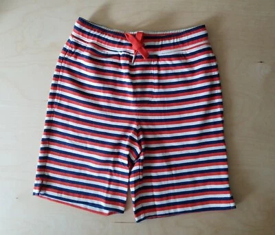 NWT Hanna Andersson  ORANGE SPICE STRIPE SLUB KNIT BERMUDA SHORTS 130 8  $36 - Image 1 of 4