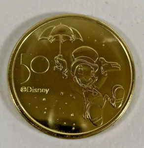 WALT DISNEY WORLD 50th anniversary Jiminy Cricket COMMEMORATIVE MEDALLION COIN - Picture 1 of 3