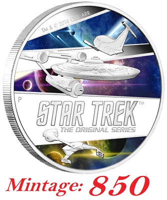 Star Trek: The Original Series – Ships 2018 2oz Silver Proof Coin *Mintage: 850" - Image 1 of 4