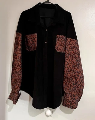 Sobrecamisa Espalda Pana Mujer Con Estampado Animal Mangas Y Bolsillos 3X Foto 1 de 4