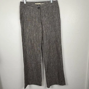 Michael Kors Womens Pants Size 8 Brown Linen Wide Leg Pants Career Office - Picture 1 of 10