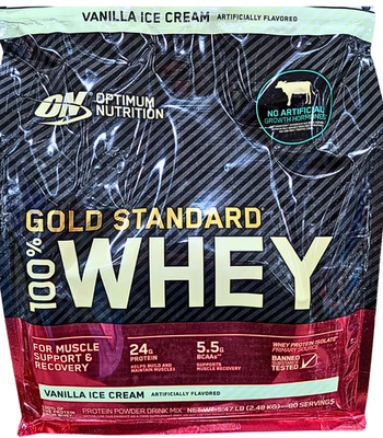 Optimum Nutrition Gold Standard 100 % vainilla de suero 5,47 libras CADUCIDAD 03/2027 Foto 1 de 3
