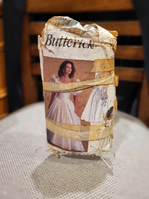 Butterick 6518 Vintage 1992 Wedding Dress Sewing Pattern Sz 6-10 Cut & Complete - Image 1 of 3