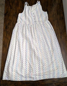 Loft Dress Womens 0 Red White Blue Embroidered Clip Dot Americana Patriotic - Picture 1 of 12