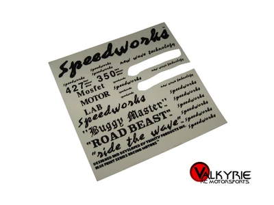 Vintage RC Trinity Speedworks 427 350 Motor Sticker Sheet Black (1) Used - Image 1 of 2