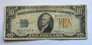 1934 A series $10 Ten Dollar North Africa Silver Certificate Currency Note Bill - Picture 1 of 5