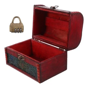  Schmuckkästchen Retro Aufbewahrungsbox Mit Schloss Truhe Aus Holz - Bild 1 von 17