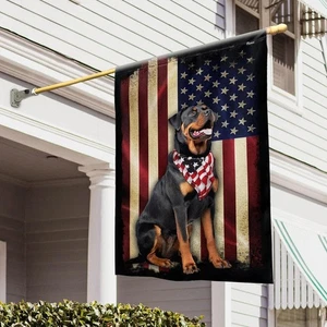 Banderas-Rottweiler Bandera Americana, Bandera Casa (29.5" x 39.5"), Rottweiler - Imagen 1 de 8