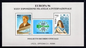 Foglietto ricordo riproduzione emissione Europa 1996 - Imagen 1 de 1