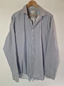 Gant Mens Regular Shirt Size 18 2XL Blue Weaved Check Style Pattern - Picture 1 of 6