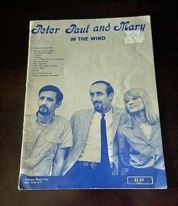 1963 Peter Paul and Mary IN THE WIND Sheet Music Songbook Collectible Good Shape - Picture 1 of 8