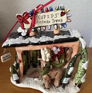 Blue Sky Clayworks "Cupids Christmas Trees" T=Light Candle Holder 2009 NWT - Picture 1 of 9