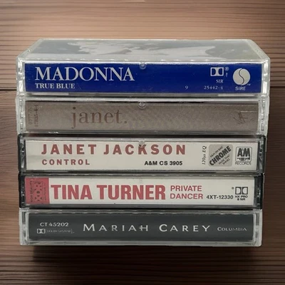Vintage Madonna, Mariah Carey, Tina Turner, Janet Jackson Cassette Tape Lot - Image 1 of 4