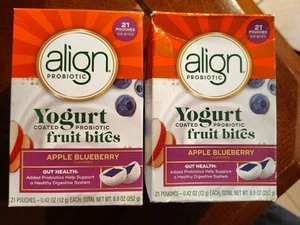 Lot Of 2 --Align Yogurt Coated Probiotic Fruit Bites Apple-Blueberry Exp 7/2026 - Picture 1 of 3