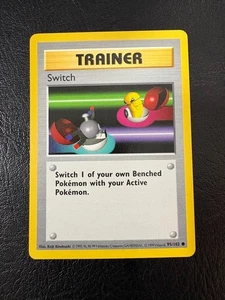 Pokemon WOTC 1999 Base Set Shadowless Trainer Switch Vintage Pokemon Card NM - Picture 1 of 2