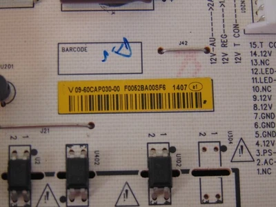 Плата питания Vizio No 09-60CAP030-00# (1P-113B800-1012) - Изображение 1 из 4