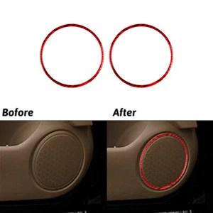 Red Carbon Fiber Loudspeaker Surround Trim For Honda Accord Sedan 2003-2007 - Picture 1 of 12