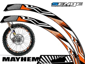 18 & 21 INCH DIRT BIKE RIM PROTECTORS WHEEL DECALS TAPE GRAPHICS MOTORCYCLE - Picture 1 of 1
