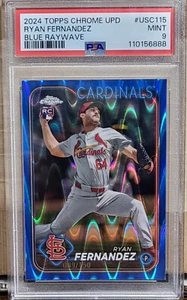 2024 Topps Chrome Update Ryan Fernandez Blue Raywave /150 PSA 9 - Picture 1 of 2