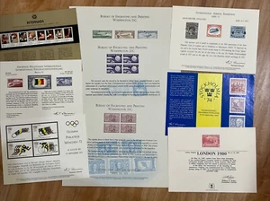 9 tarjetas de recuerdo de exhibición de estampillas diferentes 1971-80 SC16-SC65 - Imagen 1 de 10